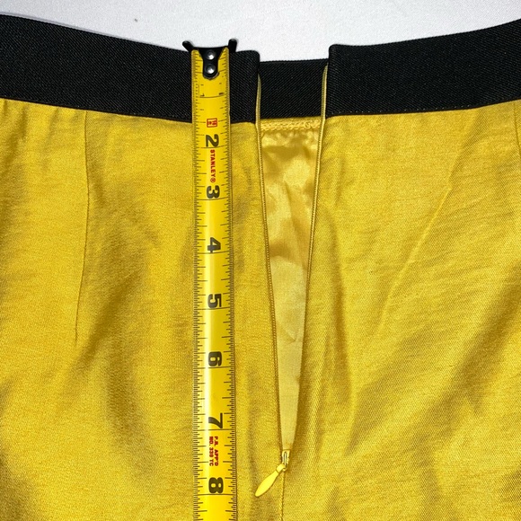 Skirt Yellow black BCBG  embellished ruffles - Picture 12 of 16